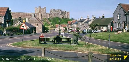 Bamburgh Castle and village