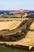 Bamburgh castle and village