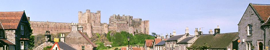 Bamburgh castle and village