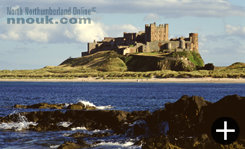 Bamburgh castle and beach