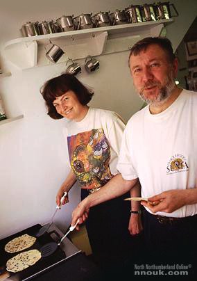Ann and Martin LeFevre cooking singin' hinnies