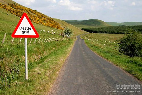 A road in the Cheviot Hills, Northumberland