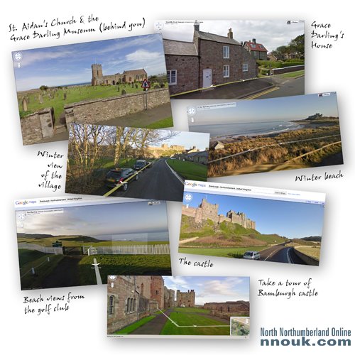 Google streetview sightseeing tour of Bamburgh